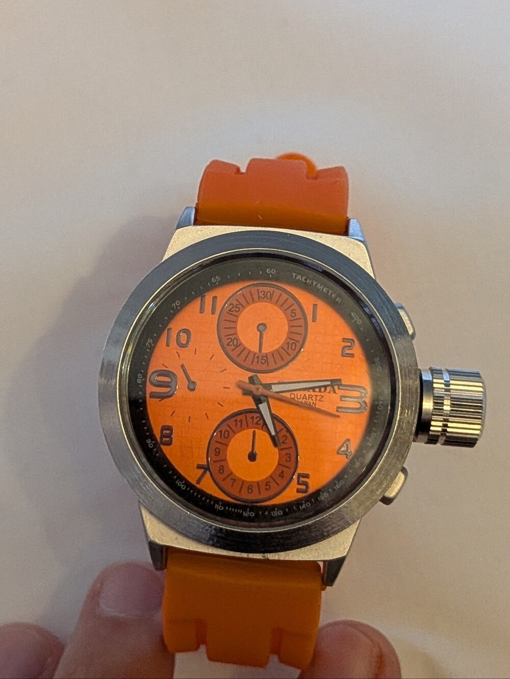 Strada Orange Silicone Strap Men’s Quartz Watch